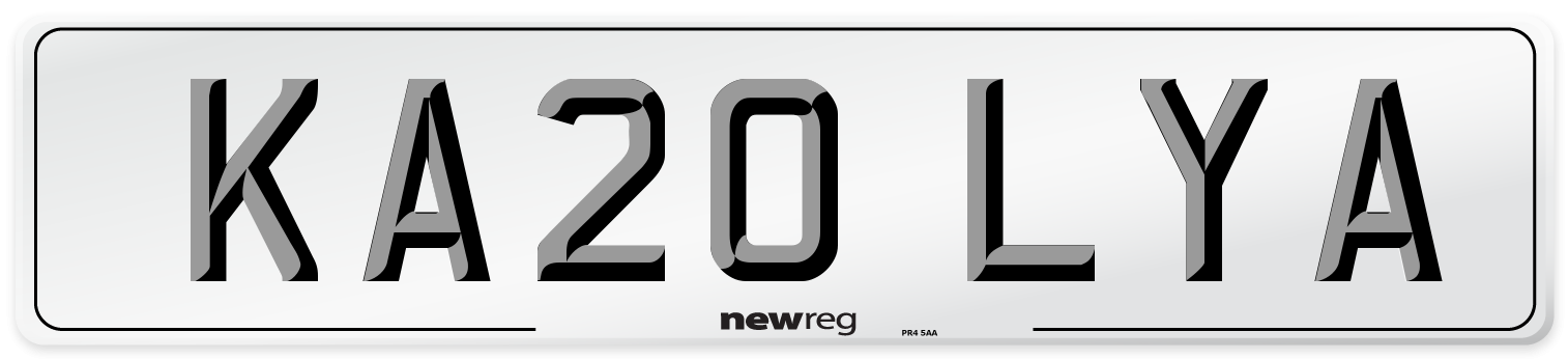 KA20 LYA Number Plate from New Reg
